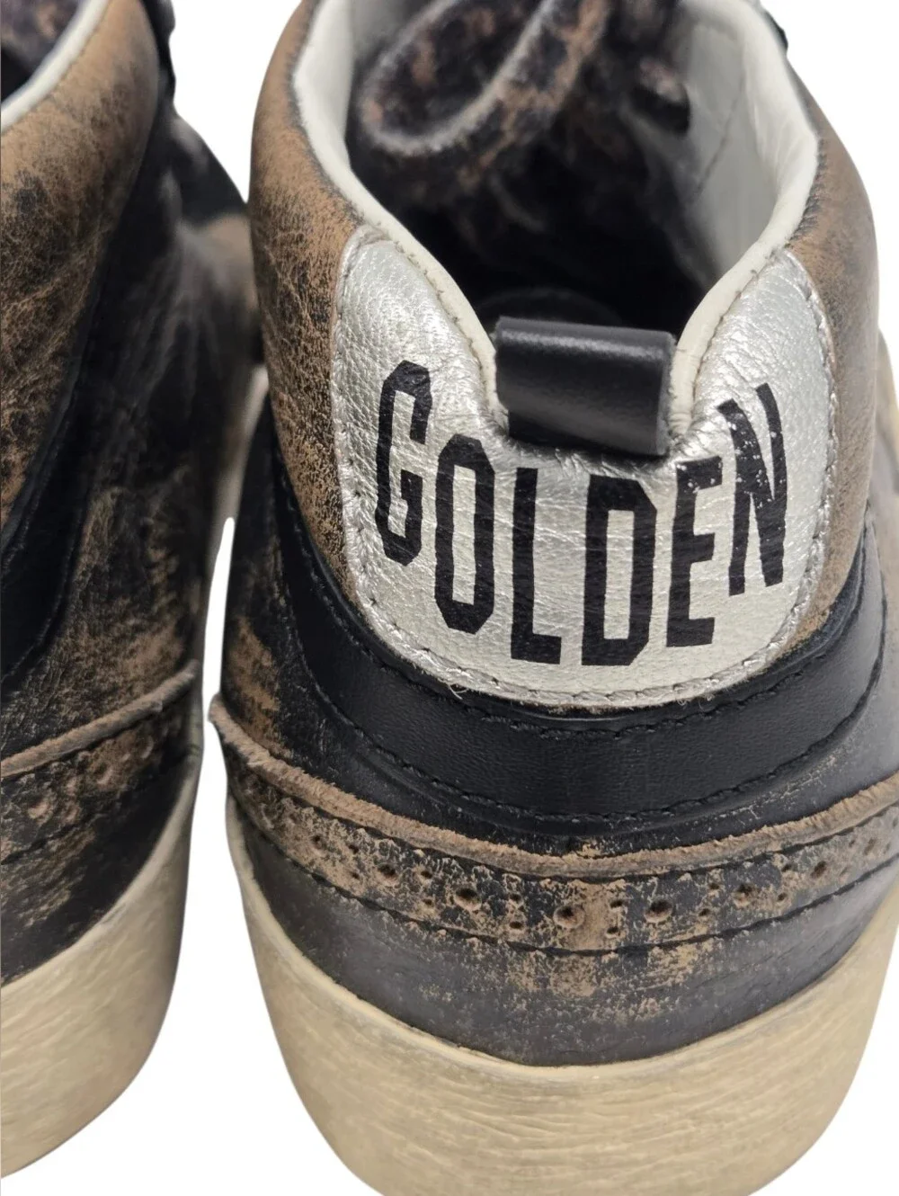 Golden Goose Mid Star Lace Up  Distressed Sneakers Sz 36‎